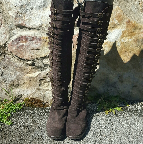 Leather and suede boots