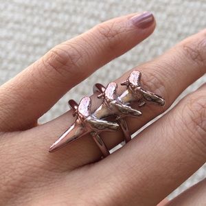 Luv Aj Stacked Shark Tooth Pink Ring