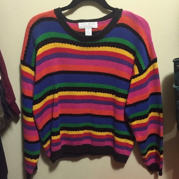 Vintage Oversized Acid Rainbow Sweater