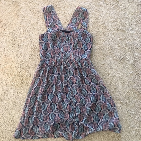LC Lauren Conrad Fans Print Dress