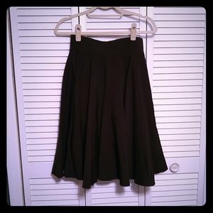 Black Midi Flare Skirt