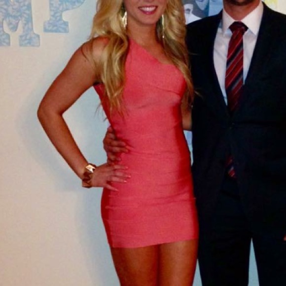 Bebe Bodycon coral dress