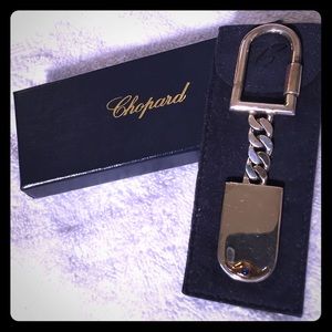 Chopard Key Chain, Solid Silver/18k & Safire