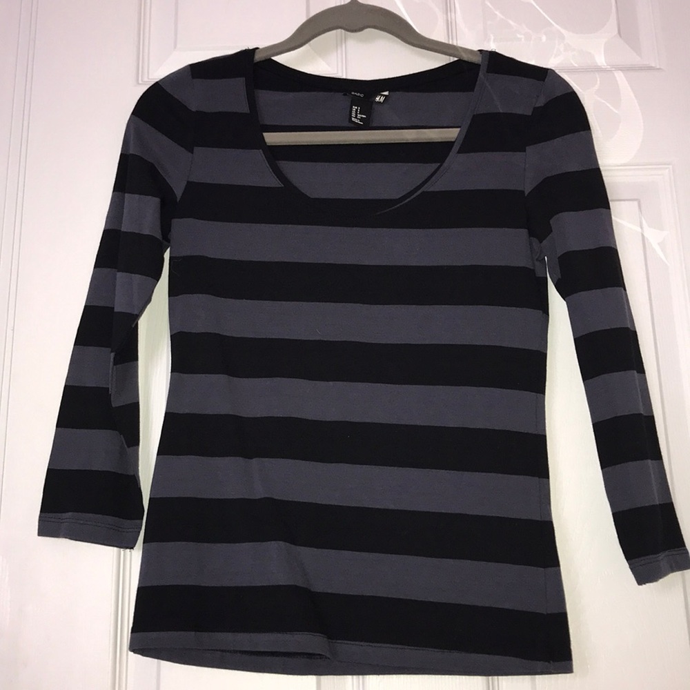 Black and gray stripped shirt