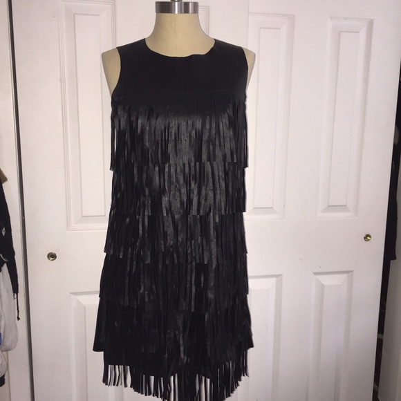 Urban Outfitters Faux Leagher Fringe Dress!