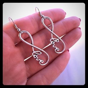 Silver Infinity Love Earrings