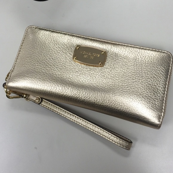 Michael Kors Gold shimmer wallet clutch wrislet