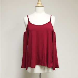 Cold shoulder boho top