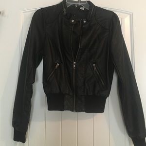 Black faux leather jacked