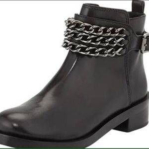 Tory Burch Bloomfield Chain Leather Bootie, Black