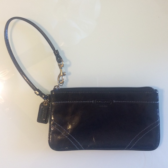 Coach patent leather wristlet