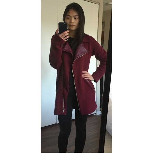 Tobi Burgundy Asymmetrical Jacket - Picture 5 of 5
