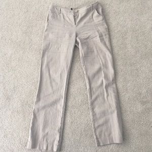Bcbg khaki linen pants