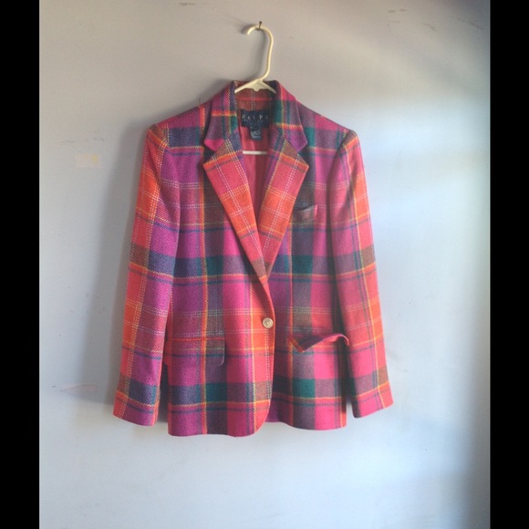 Pink plaid Ralph Lauren blazer