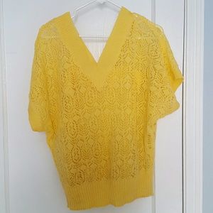 Bright yellow cutout top