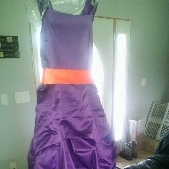 Girls purple with orange sash dress nwot