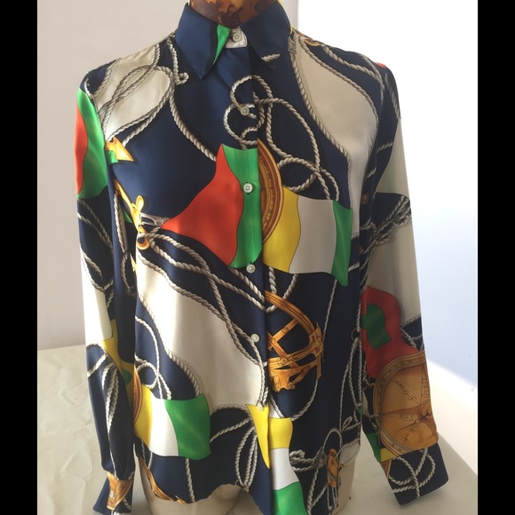 Silk Ralph Lauren equestrian blouse