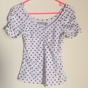Selena Gomez polka dot tee shirt