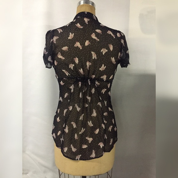 Kirra black butterfly button down - Picture 2 of 3