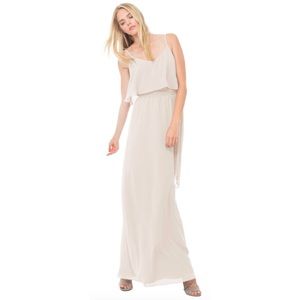 Joanna August Chiffon Nude Maxi Dress XS