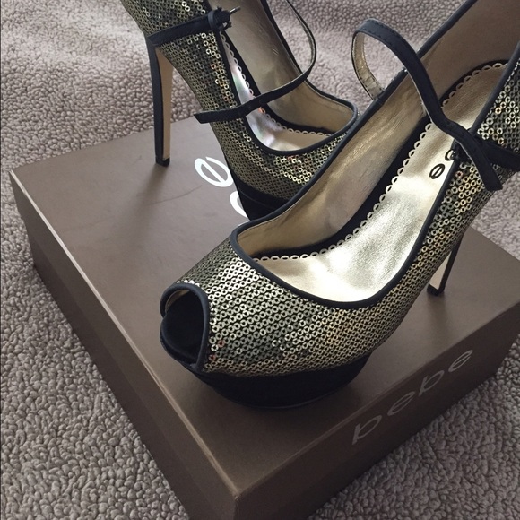 bebe Sequin PeepToe - Picture 2 of 4