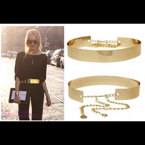 Gold Metal Mirror Belt 30"-36"