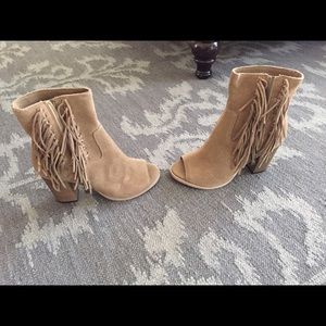 Mia open toe suede booties