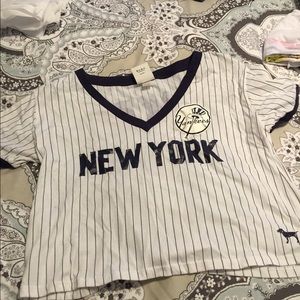 Victoria's Secret PINK Yankees cropped top
