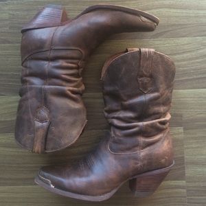 Durango brand leather slouch cowboy boots size 8