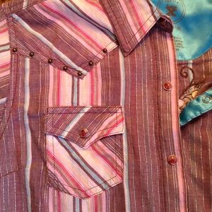 Vintage Western Disco Rockabilly Shirt Sz S