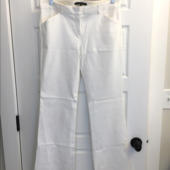 Theory white cotton trousers