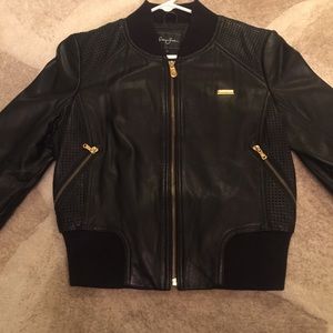 Black leather jacket
