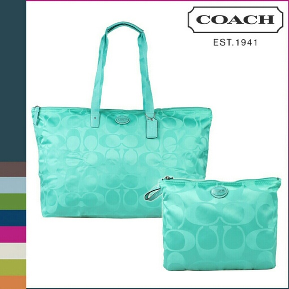 Coach Handbags - Coach weekender bag. Size large Aqua