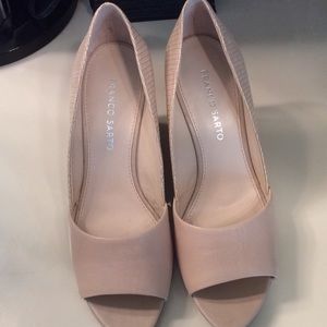 Tan colored wedge heels