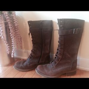 Brown real leather boots