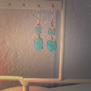 Beautiful blue and gold drop earrings!