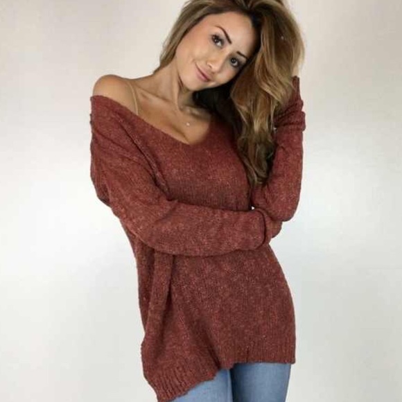 • SOLD • Rust Summer Open Back Knit Sweater S - Picture 3 of 4