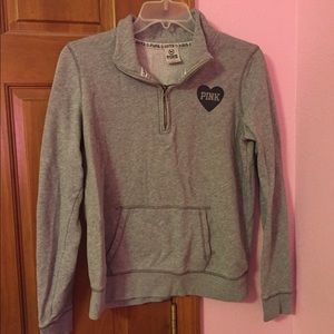 Victoria Secret Pink grey quarter zip