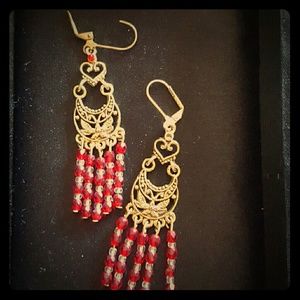 Just reduced Sassy gold and red earrings