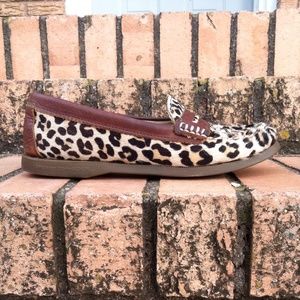 Leopard Sperry Penny Loafers