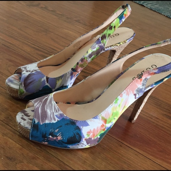 Guess floral heels