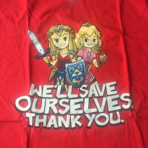 Woot.com Zelda and Princess Toadstool tee - Picture 1 of 2