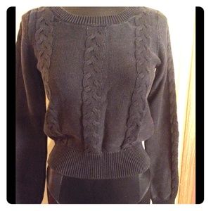 Acid Wash Dark Grey Cropped Sweater 💗