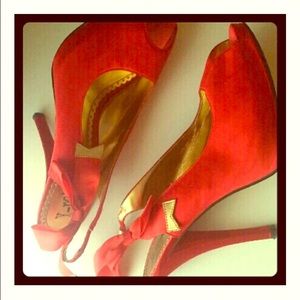 Y not satin peep toe sling back 9