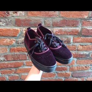 Crushed Velvet Flatform Sneakers