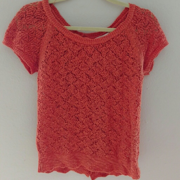 Zara Knit Short Sleeve Top With Buttoned Back - Picture 1 of 4