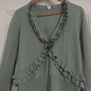 J. Crew Ruffle Cardigan, Size Small