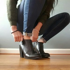 Black heeled booties