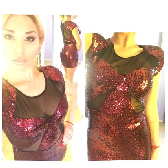 Dress Black mesh w/ sequins NWT✨ - Picture 5 of 7