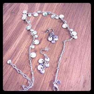 Silver necklace with matching earrings